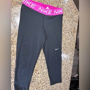 Nike Kids Leggings with Pink Logo Waistband